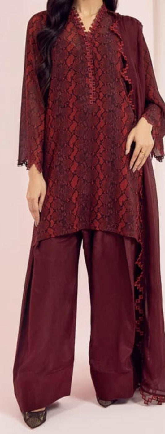 Maroon Farshi Set